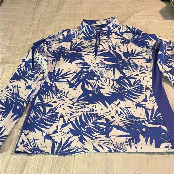Tail Tops - Tail Tropical Blue and White Long Sleeve Top